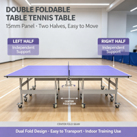 Table de tennis de table d'intérieur de 15 mm