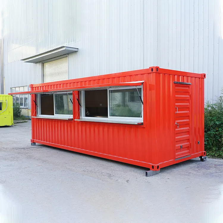 Tam hizmet restoran 20ft konteyner Cafe kahve dükkanı için mobil restoranlar kargo konteyneri