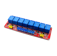 Module de relais à 8 canaux Jubaolai Electronics, carte de relais isolée par optocoupleur 5V 12V 24V, déclenchement par niveau haut et bas, carte PCB rouge