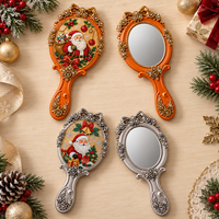 Miroir de courtoisie Art Déco à main, cadre en résine, léger, résistant aux chocs, miroir de maquillage, décoration de mariage et de maison