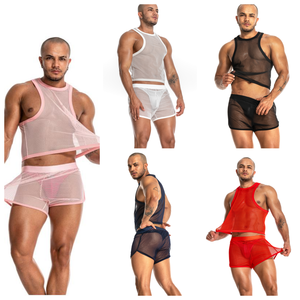 OEM Service <span class=keywords><strong>Mens</strong></span> Mesh See-Through senza maniche uomo canotta T Shirt Fishnet aderente Muscle Custom Tank <span class=keywords><strong>Crop</strong></span> <span class=keywords><strong>Top</strong></span> uomo - Product Image 3