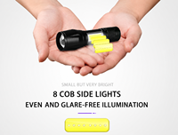 Lampe torche tactique LED COB portable 10W 1000 lumens, mini, rechargeable par USB, en alliage d'aluminium, camping, IP55, EDC