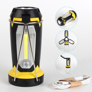 Lampe de camping extérieure LED rechargeable par USB, lampe de travail portable COB, lampe de poche d'urgence, réglable à 360 degrés - Product Image 1