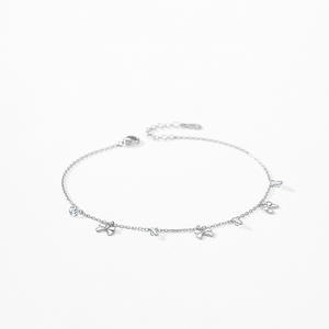 S925 Sterling Silver Zircon Romantic <b>Bow</b> Chain Bracelet for Women - Simple and Stylish Jewelry Customizable copper version - Product Image 4