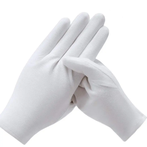 Guantes de Algodón Blanco Orgánico de la Mejor Calidad, Guantes de Etiqueta Masónicos de Algodón Blanco Liso Personalizados - Product Image 5
