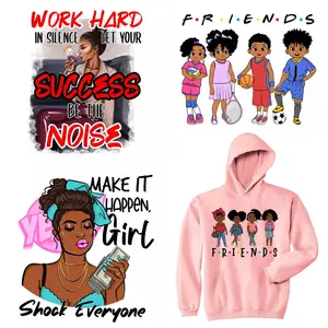 Autocollants de transfert de chaleur de la reine noire Sistas pour vêtements, autocollants de bricolage lavables pour T-Shirts vestes sacs à dos Design - Product Image 1