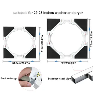 Mini Fridge Stand Laundry Universal Fit Washer Pedestal White Washer Dryer Stacking Kit Drying Rack Washing Machine Stand