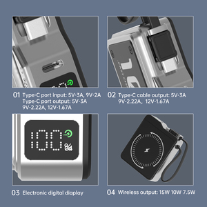 OEM&ODM Wasserdichte Tragbare 15W Kabellose Powerbank 10000mAh Schnellladung Typ-C Eingangsschnittstelle Langlebiges Tragbares Ladegerät <span class=keywords><strong>CH55</strong></span> - Product Image 4