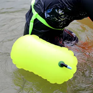 Pvc Outdoor Opblaasbare Veiligheid Flotatie Zwemboei Voor Open Water Zwemmers