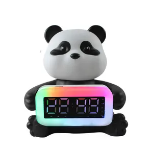 new SP-240416-10 RGB speaker Panda Clock electronic cute smart desktop multi-function clock alarm wireless bluetooth speakers