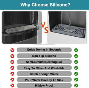 Reusable <b>Silicone</b> Modern Refrigerator Water Drip Tray for Fridge Water Dispenser Absorbent <b>Mat</b> <b>Drain</b> <b>Mat</b> - Product Image 4
