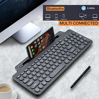 Touchpad Nirkabel Bluetooth dengan Penyangga Terintegrasi, Kontrol Media Mudah untuk Tablet Kantor, Komputer, Laptop, Keyboard