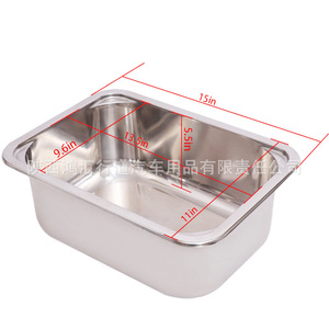 Fregadero Cuadrado Modificado para RV, Acero Inoxidable 304 con Tabla de Cortar, Lavabo Oculto para Lavar Verduras, Montado en el Vehículo - Product Image 3