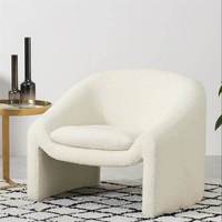 Fauteuil de salon design nordique en bois et flanelle, style simple et luxueux, populaire sur Xiaohongshu, tendance et confortable