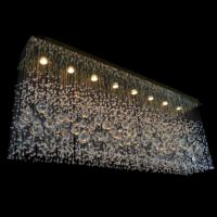 Lustre décoratif moderne en cristal perlé de luxe de lumière pendante carrée d'intérieur pour la forme rectangulaire d'hôtel