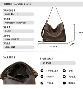 Nuevas Bolsas de Mensajero de Alta Calidad para Mujer, Bolsos de Mano de Cuero Genuino, Bolsos Cruzados, Bolsos de Hombro para Mujer, Bolsos Tote con Asa Superior - Product Image 2