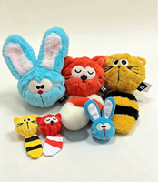 Jouet pour chien en peluche TPR, balle sonore rebondissante, motif animal de dessin animé mignon, durable, 5,5 cm, 9 cm, anti-ennui, interactif, écologique, anti-anxiété