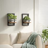 Étagères murales flottantes en métal modernes personnalisées à 2 niveaux, gain de place pour la chambre à coucher, le salon, la cuisine, la salle de bain (lot de 2)