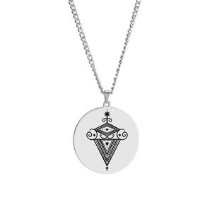 Veve La Sirene Voodoo Yemaya Símbolo Loa Sigilo <span class=keywords><strong>Mami</strong></span> Wata Espíritu Mágico del Agua Talismán Amuleto Collar con Colgante de Acero Inoxidable - Product Image 6