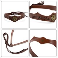 Bandeau de tête en cuir rétro style guerrier viking nordique, Steampunk, pour Halloween et Cosplay