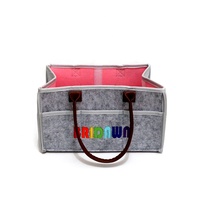 Sac de rangement pliable en feutre brodé pour chambre de bébé, idéal pour le rangement des couches et des articles de bébé