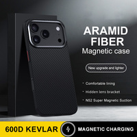 Étui de protection magnétique antidérapant en fibre d'aramide, respectueux de la peau, avec béquille pliable dissimulée pour objectif, pour iPhone 18 17 Pro Max