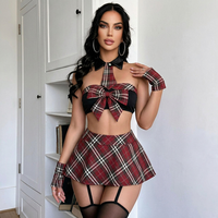 Vente Flash : Ensemble de Lingerie Scolaire Style JK Sexy, Jupe Plissée, Uniforme, Tenue de Nuit Douce et Coquette, Vente en Gros
