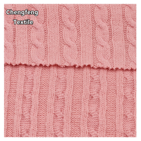 CF693 #   Tissu jacquard texturé tressé en acrylique et nylon, tricoté chaîne, chaud et confortable, pour la confection de robes, de vêtements d'intérieur et de pulls pour femmes.
