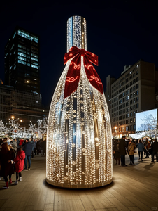 商业节日动物园购物中心酒店装饰用外部3D穿过礼品盒图案光拱门雕塑发光二极管 - Product Image 4