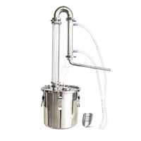 Alambic domestique en acier inoxydable 304 de 20 L, alambic à vodka, whisky, rhum, colonne de reflux en cuivre cristallisé, vignoble privé
