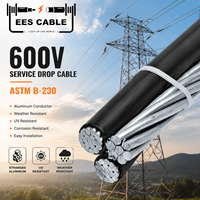 Câble de service aérien triplex 600V basse tension, conducteur en aluminium isolé XLPE, 3*4AWG, type BARNACLES ABC