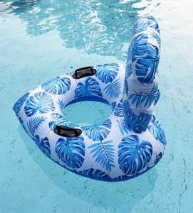 Flotteur de piscine gonflable XL avec tube flottant en PVC de 0,25 mm en forme de cœur, grand dossier et 2 poignées, chaise de fête pour les fêtes aquatiques - Product Image 3