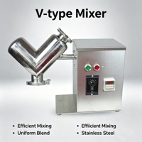Mini mélangeur en V 2L 5L 8L en acier inoxydable 304, mélangeur de poudre sèche de laboratoire à vitesse variable et minuterie, mélangeur de type V pour laboratoire et transformation alimentaire
