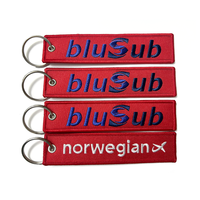 Gran oferta, etiqueta de llave bordada, etiqueta de vuelo personalizada, llavero bordado con logotipo de doble cara para tela
