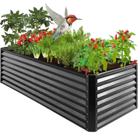 Jardinière surélevée modulaire carrée personnalisable pour herbes et fleurs d'extérieur, en acier thermolaqué durable, vente en gros