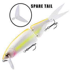 Leurre de pêche à la truite en 2 sections Appât de réveil Leurre méné articulé à queue souple Jerkbait Swimbait Predator Wobbler Minnow Pike - Product Image 2