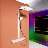 Offre Spéciale mitigeur thermostatique multifonction à une poignée en laiton ensemble de douche de salle de bain avec motifs de pulvérisation douce de massage à jet