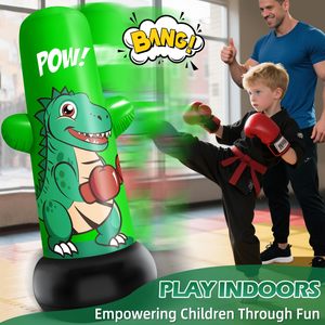 Sac de frappe gonflable dinosaure pour enfants, jouet de frappe gonflable de 47 pouces de hauteur, jouet dinosaure gonflable avec action de rebond pour enfants - Product Image 6