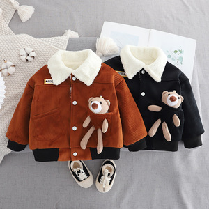 <span class=keywords><strong>Manteau</strong></span> pour enfants hiver extérieur garçon doublé polaire dessin animé ours veste mode bébé chaud coton vêtements de plein air - Product Image 2