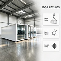 Maison préfabriquée modulaire extensible en conteneur, cabane portable avec murs en verre pour usage résidentiel, bureaux ou centres de villégiature