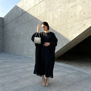 ชุดอาบายะห์ผ้าโพลีเอสเตอร์พิมพ์ลายหรูหราสำหรับสตรีมุสลิม ขายส่ง รับผลิตตามแบบ OEM - Product Image 4