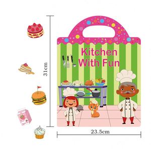 2026 Portable Sticker Book for Children Aged 2-5 <b>Repeatedly</b> Stick Kitchen Scenes Early Education Enlightenment - Product Image 5