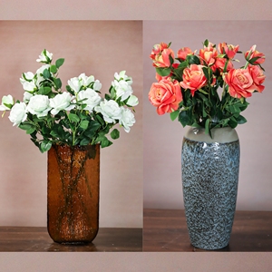 Bán buôn 17 Màu sắc 67cm Lụa Nhân Tạo Rose Stem với 1 <span class=keywords><strong>Bloom</strong></span> & 1 Bud cho đám cưới trang trí nội thất DIY linh hoạt có dây Nhựa Lụa Rose - Product Image 1