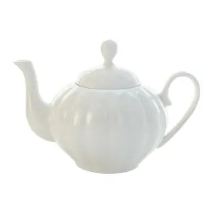 Pot teh porselen putih pabrik Tiongkok set wadah teh dan gula tulang Tiongkok