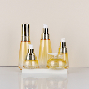 Customized gradient ramp <b>glass</b> <b>bottle</b> cosmetics Container <b>Empty</b> <b>bottle</b> for Cosmetic lotion Packaging with Screw Cap - Product Image 1