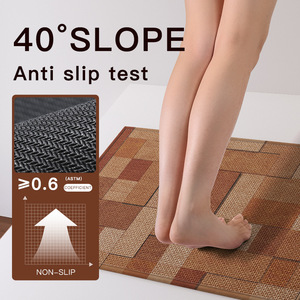 Tapis de bain rectangulaire en fibre de polyester absorbant, antidérapant, séchage rapide, design minimaliste, tapis de sol pour salle de bain - Product Image 3