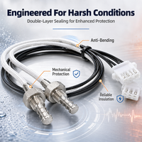 Sensor Termistor GAIMC NTC untuk Stasiun Robot Vacuum Mop, Probe Berulir, Pemantauan Suhu Ganda, Kabel Harness