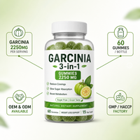 Bonbons gélifiés Garcinia Cambogia au vinaigre de cidre de pomme, saveurs fruitées, pour ventre plat, amincissement, perte de poids, brûleur de graisse, favorise la digestion