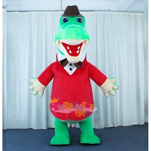 Costume de mascotte gonflable en peluche <span class=keywords><strong>crocodile</strong></span>/alligator avec tenue de Noël à vendre - Product Image 2
