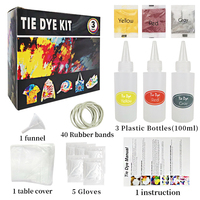 Échantillon gratuit, peinture permanente 3 couleurs, 15 couleurs vives, OEM, peinture pour enfants, tissu et chaussures, tie-dye, fournitures artistiques, kit de bricolage
